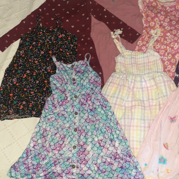 Lot of 9 kids dresses Floral sleeveless long maxi short sleeve-GIRLS SIZE L 10 - Picture 4 of 5